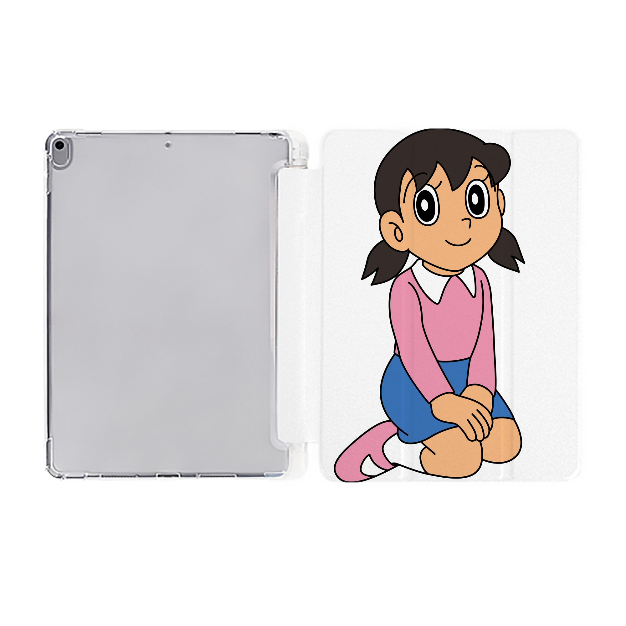 （画像用） ドラえもん みなもと しずか Doraemon Shizuka Minamoto IPad ケース ペン収納付き 三つ折りスタンド PUレザー×シリコン 対応機種9.5/10.5/10.9インチ